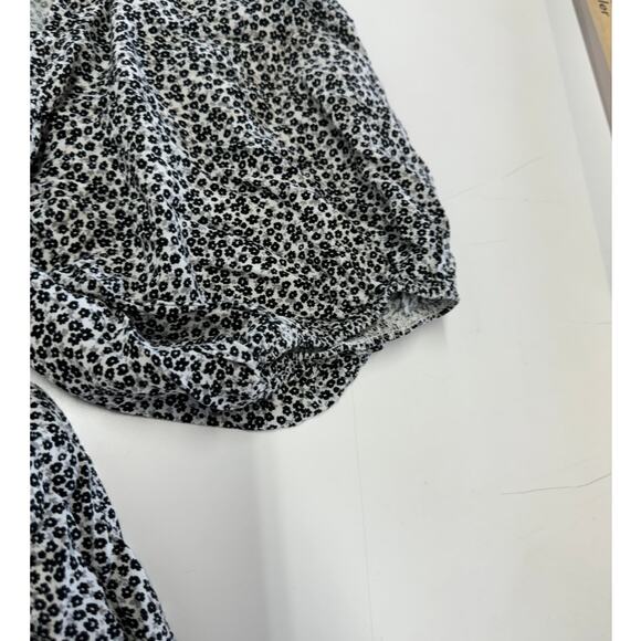 Slate &‎ Willow Dress Womens Small Black White Ditsy Floral Tie Front Midi - Picture 12 of 14